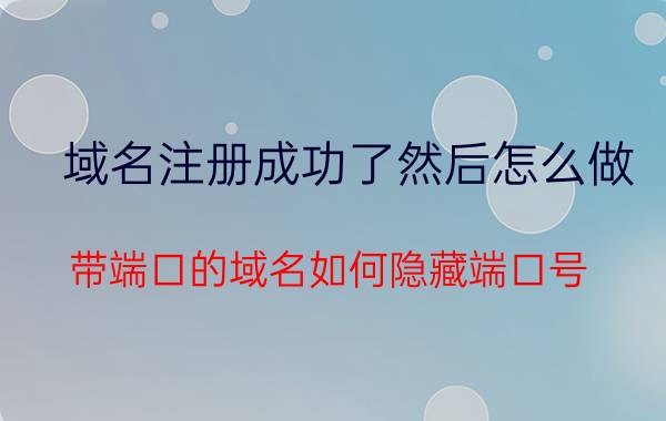 域名注册成功了然后怎么做 带端口的域名如何隐藏端口号？